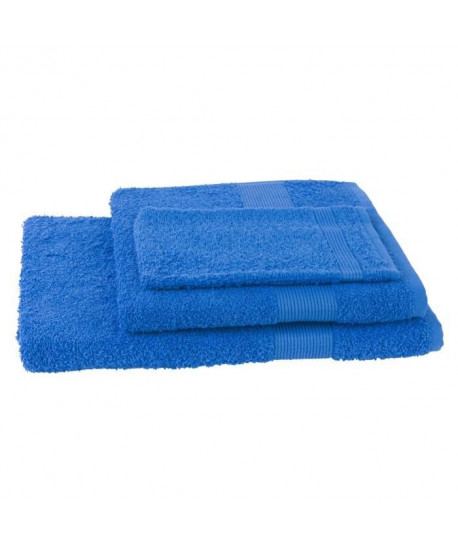 JULES CLARYSSE Lot de 1 serviette  1 drap de bain  1 gant de toilette Viva  Bleu
