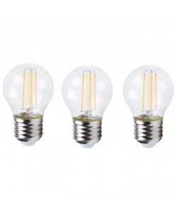 XQLite Lot de 3 Ampoules filament LED globe E27 XQ1464 4 W équivalent a 35 W blanc chaud