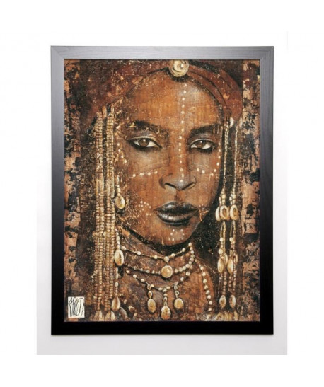 ARIETTI FABIENNE Image encadrée Regard Peul 67x87 cm Marron