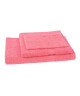 JULES CLARYSSE Lot de 1 serviette  1 drap de bain  1 gant de toilette Élégance  Corail