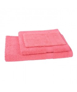 JULES CLARYSSE Lot de 1 serviette  1 drap de bain  1 gant de toilette Élégance  Corail