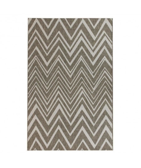 FLOORLUXE Tapis de salon tissé plat taupe champagne 120x170 cm