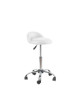 LIVE Tabouret de bureau sur roulettes  Simili blanc