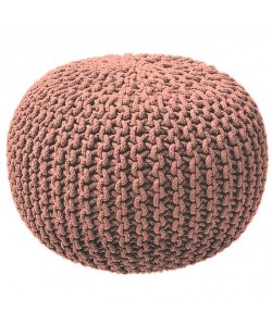 TODAY Pouf tricot Hippie Chic 100% coton  Ř45x30 cm  Orange papaye