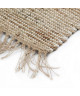 INDIRA Tapis de salon ou chambre en jute et coton  60x90 cm  Naturel