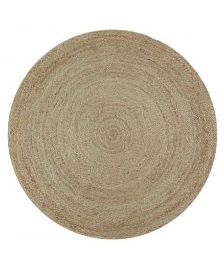 FULL Tapis de salon ou chambre en jute  Ř 90 cm  Naturel