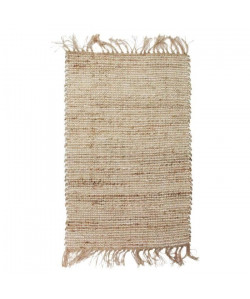 INDIRA Tapis de salon ou chambre en jute et coton  120x170 cm  Naturel