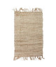 INDIRA Tapis de salon ou chambre en jute et coton  160x230 cm  Naturel