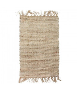 INDIRA Tapis de salon ou chambre en jute et coton  160x230 cm  Naturel