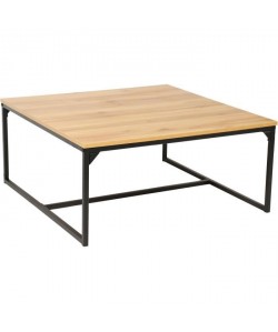 FINLANDEK Table basse carrée TEOLLINEN style industriel décor bois  L 80 x l 80 cm