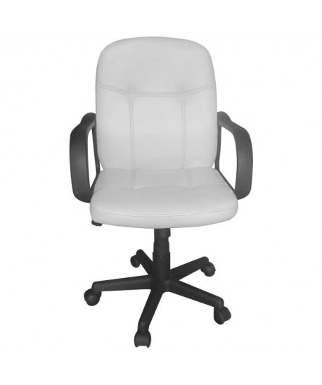 SILLA Fauteuil de bureau  Simili blanc  Contemporain  L 58 x P 46 cm