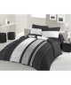 LOVELY HOME Parure de couette 100% coton CONFUSSUS  1 Housse de couette 220x240 cm  2 Taies d\'Oreillers 65x65 cm  Noir