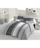 LOVELY HOME Parure de couette 100% coton CONFUSSUS  1 Housse de couette 200x200 cm  2 Taies d\'Oreillers 65x65 cm  Gris