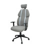 BUZZ Chaise de bureau  Simili et tissu gris  Style urbain  L 63 x P 67 cm