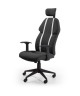 BUZZ Chaise de bureau  Simili et tissu noir  Style urbain  L 63 x P 67 cm