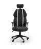 BUZZ Chaise de bureau  Simili et tissu noir  Style urbain  L 63 x P 67 cm