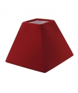 Abatjour forme Pyramide  23 x 23 x H 16 cm  Polycoton  Rouge