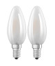 OSRAM Lot de 2 Ampoules LED E14 flamme dépolie 2,8 W équivalent a 25 W blanc chaud