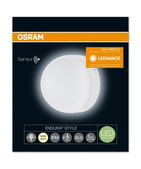 OSRAM Applique extérieure Endura Style Ball Sensor  12 W  Blanc chaud