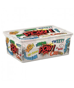 C BOX STYLE Boîte de rangement pour enfant Comics  11 L  37 x 26 x 14 cm  Blanc et multicolore