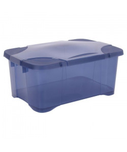 EDA PLASTIQUE Boîte de rangement Clip\'Box 30 L  Bleu couvercle avec charniere  54 x 36 x 24,5 cm