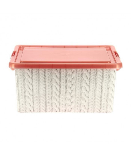 Boîte de rangement en plastique Cocoon City 13L  38,5 x 27,5 x 18,5 cm  Beige et Rose