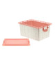 Boîte de rangement en plastique Cocoon City 13L  38,5 x 27,5 x 18,5 cm  Beige et Rose