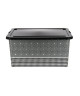 Boîte de rangement en plastique Ethnic 35L  51,5 x 36,5 x 25 cm  Noir et Blanc