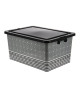 Boîte de rangement en plastique Ethnic 35L  51,5 x 36,5 x 25 cm  Noir et Blanc