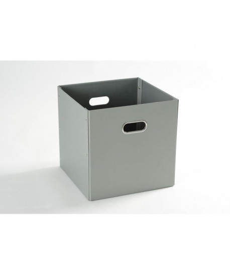 Tiroir de rangement en carton pliable Tootsie  32,7 x 32,7 x 30,7 cm  Gris  2 poignées métalliques