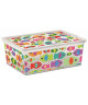 C BOX STYLE Boîte de rangement pour enfant Tender Zoo  11 L  37 x 26 x 14 cm  Blanc et multicolore