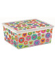 C BOX STYLE Boîte de rangement pour enfant Tender Zoo  18 L  40 x 34 x 17 cm  Blanc et multicolore