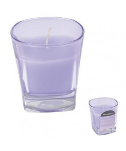 Bougie parfumée en verre tinté  Ř 7,2 x H 7,7 cm  Parfum : orchidée