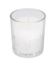 Bougie verrine en cire blanche  Ř 7 x H 8 cm  Design étoiles argenté