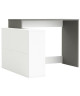 NAGANO Bureau d\'angle contemporain blanc et gris graphite  L 111,9 cm