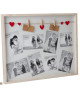 Cadre photo  44x55 cm  Bois blanchi  Corde et pince a linge