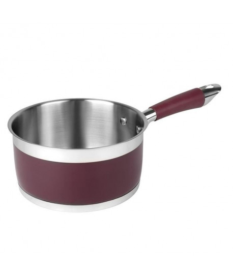 SITRAM Casserole Charleston en inox  Ř 18 x H 9 cm  Violet prune et mat  Tous feux dont induction