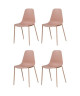 SHIRLEY Lot de 4 chaises de salle a manger  Rose mat  Scandinave  L 45 x P 52 cm