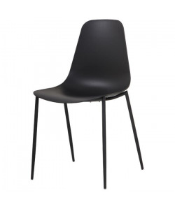 SHIRLEY Chaise de salle a manger  Noir mat  Scandinave  L 45 x P 52 cm