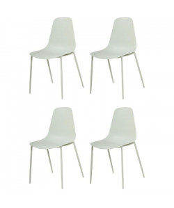 SHIRLEY Lot de 4 chaises de salle a manger  Vert mat  Scandinave  L 45 x P 52 cm