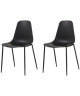 SHIRLEY Lot de 2 chaises de salle a manger  Noir mat  Scandinave  L 45 x P 52 cm