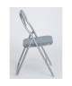 Chaise pliante  PVC gris  Style classique  L 44 x P 46,5 cm