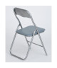 Chaise pliante  PVC gris  Style classique  L 44 x P 46,5 cm