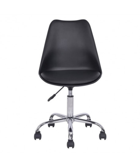 BLOKHUS Chaise de bureau  Simili noir  Style contemporain  L 52,5 x P 52,5 cm