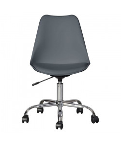 BLOKHUS Chaise de bureau  Simili gris  Style contemporain  L 52,5 x P 52,5 cm