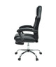 DESPINA Chaise de bureau  Simili et tissu noir  Classique  L 64 x P 70 cm