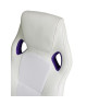 GIRLY Fauteuil de bureau simili blanc et violet  Contemporain  L 64 x P 69 cm