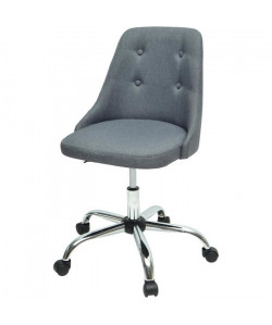 SIGMA Chaise de bureau  Simili et tissu gris   Style contemporain  L 45,5 x P 47,5 cm