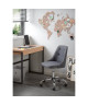 SIGMA Chaise de bureau  Simili et tissu gris   Style contemporain  L 45,5 x P 47,5 cm