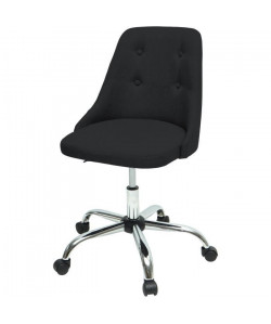 SIGMA Chaise de bureau  Simili et tissu noir  Style contemporain  L 45,5 x P 47,5 cm